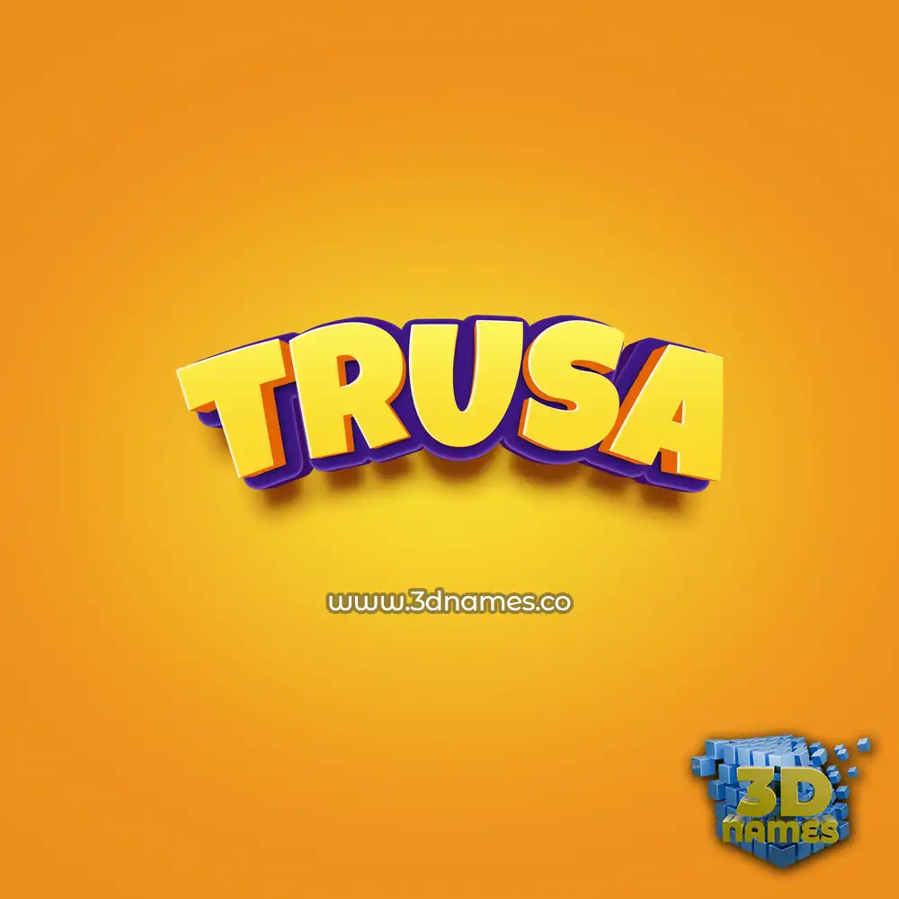 trusa in Orange Toon style - 3D name wallpaper