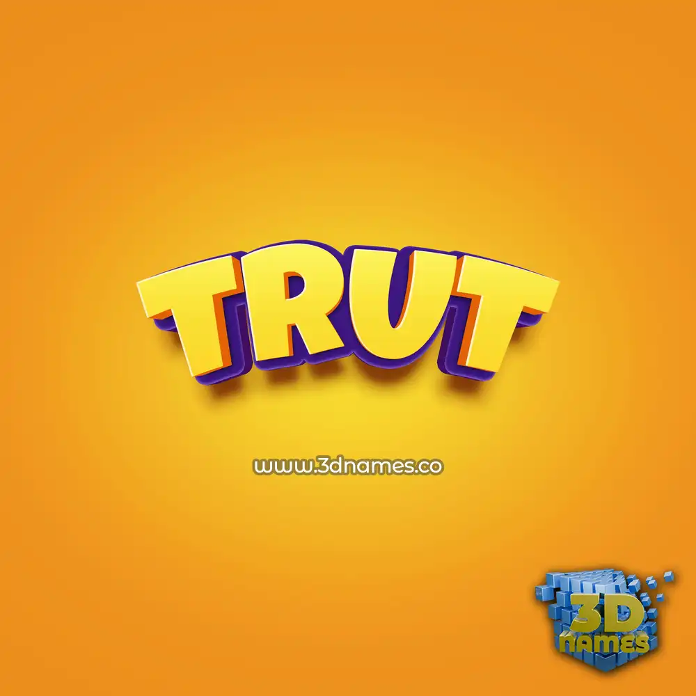 trut in Orange Toon style - 3D name wallpaper