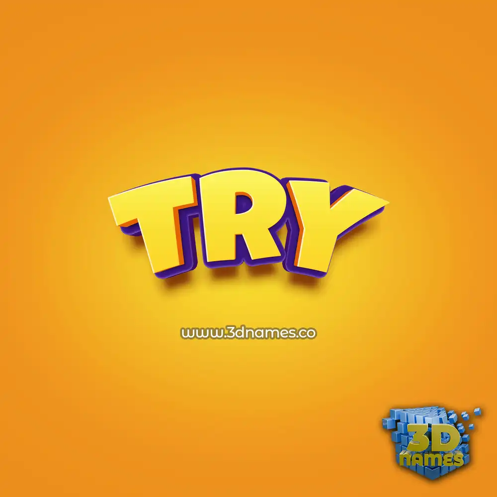 try in Orange Toon style - 3D name wallpaper
