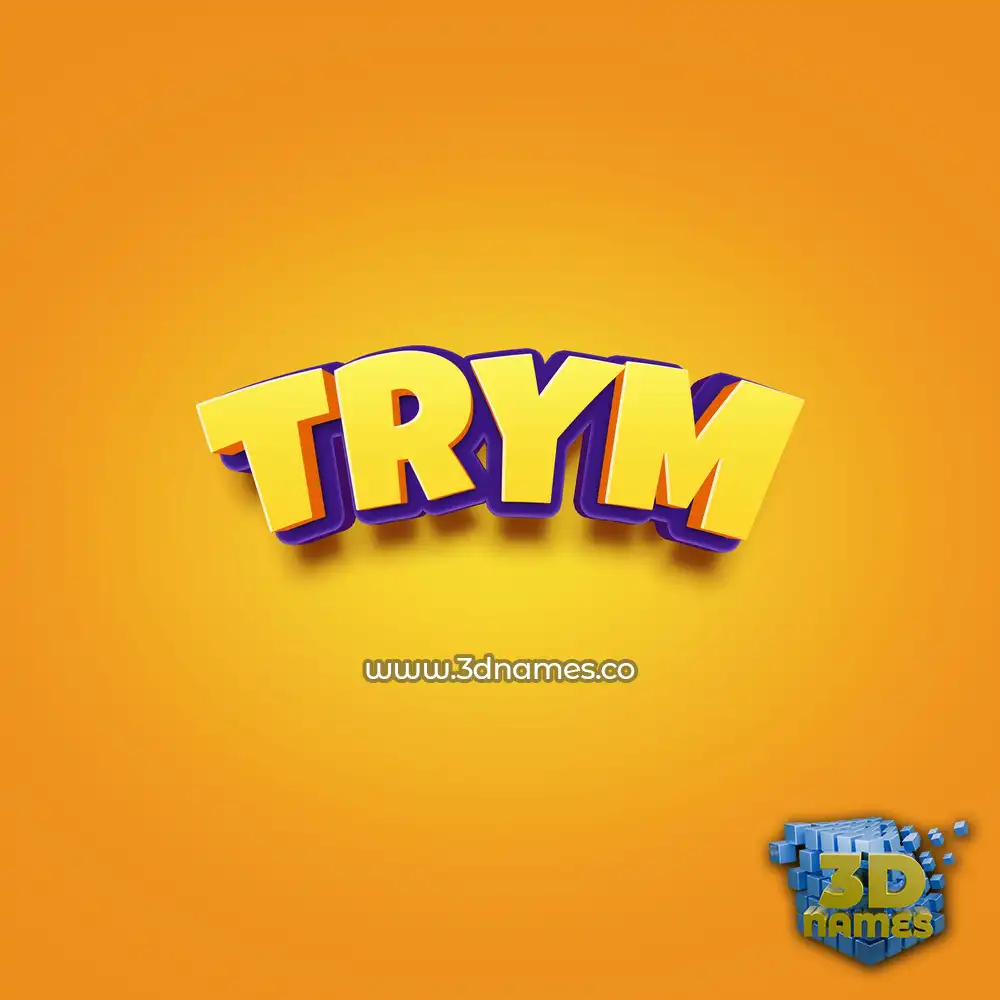 trym in Orange Toon style - 3D name wallpaper