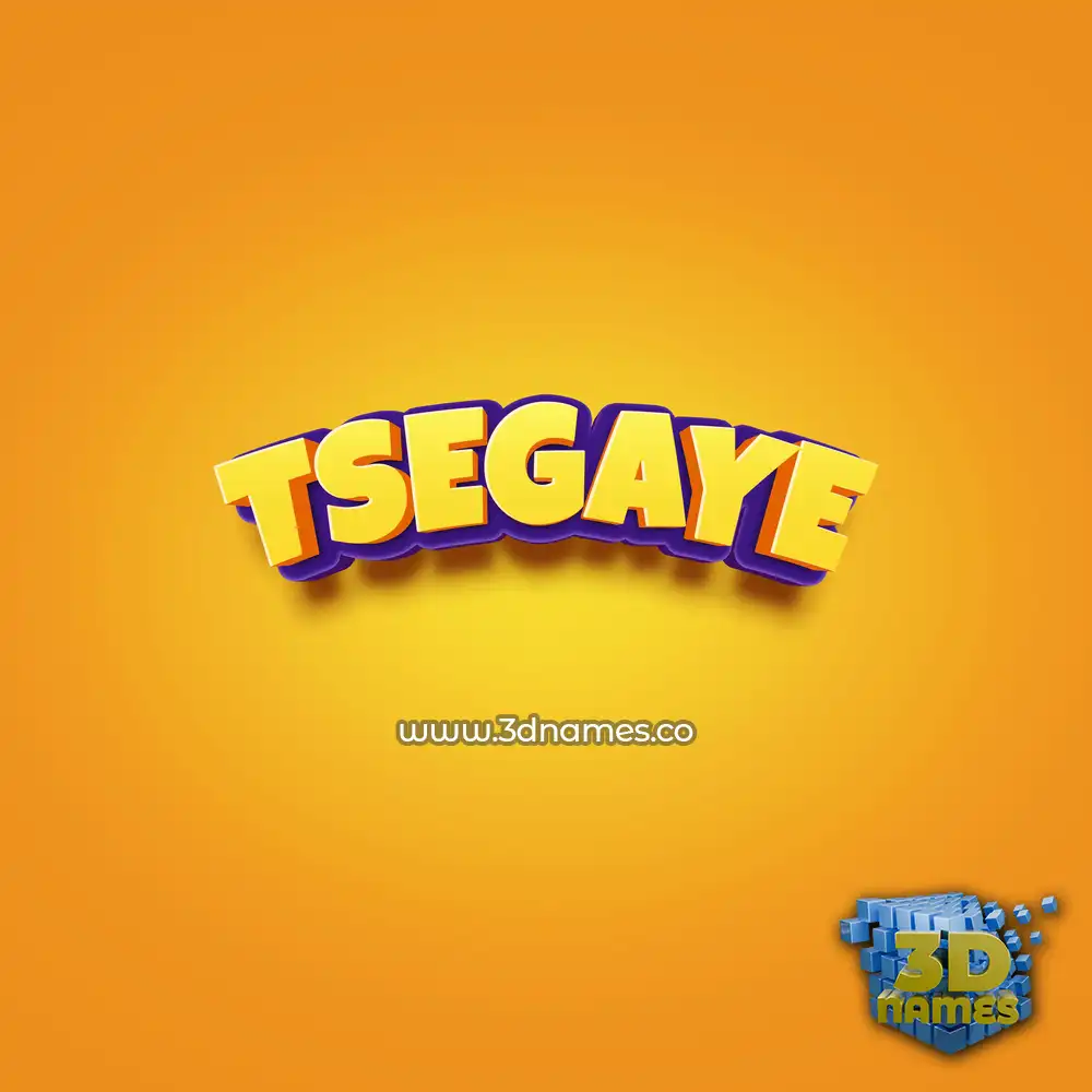 tsegaye in Orange Toon style - 3D name wallpaper