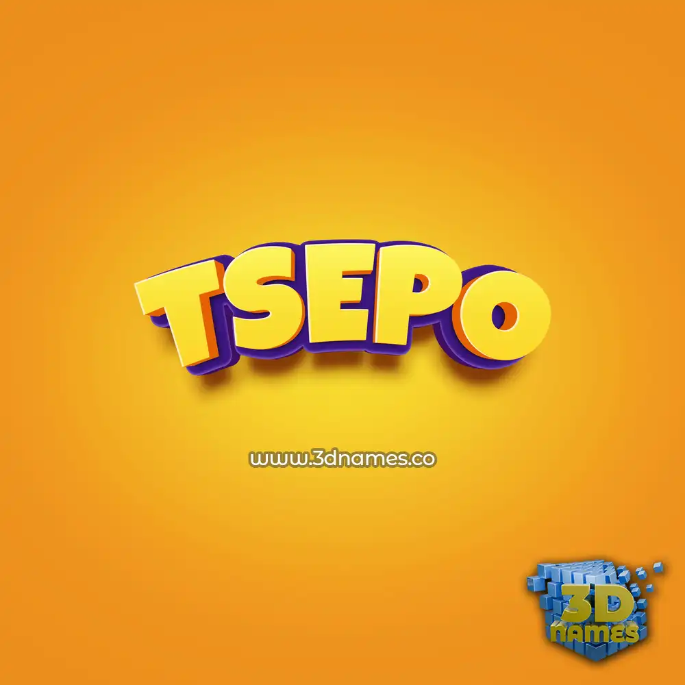 tsepo in Orange Toon style - 3D name wallpaper