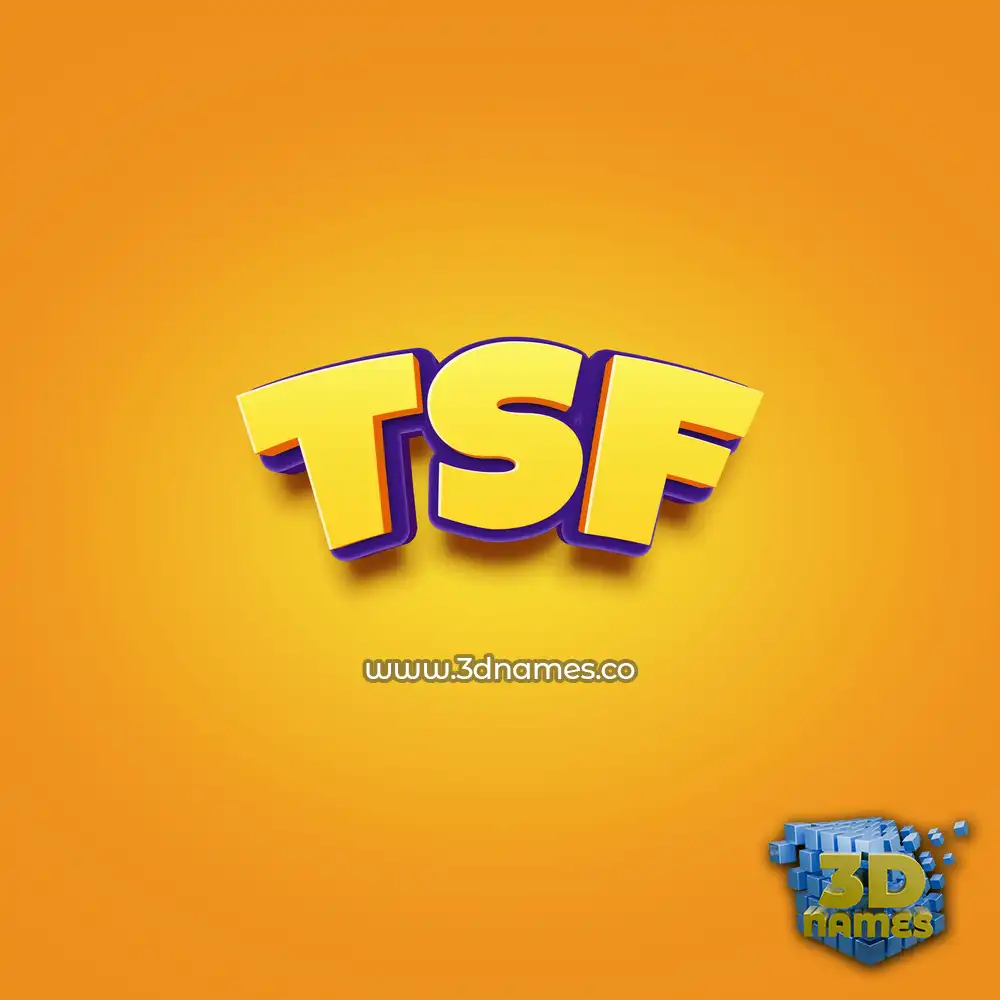 tsf in Orange Toon style - 3D name wallpaper