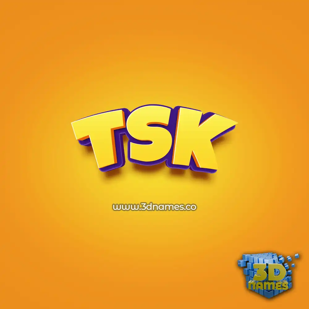 tsk in Orange Toon style - 3D name wallpaper