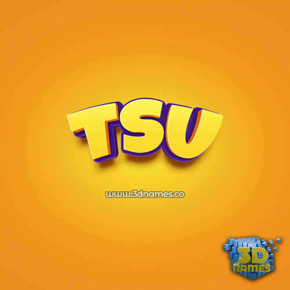 tsu in Orange Toon style - 3D name wallpaper