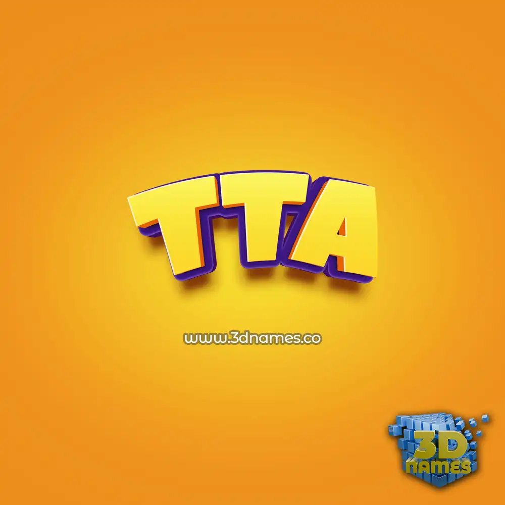 tta in Orange Toon style - 3D name wallpaper