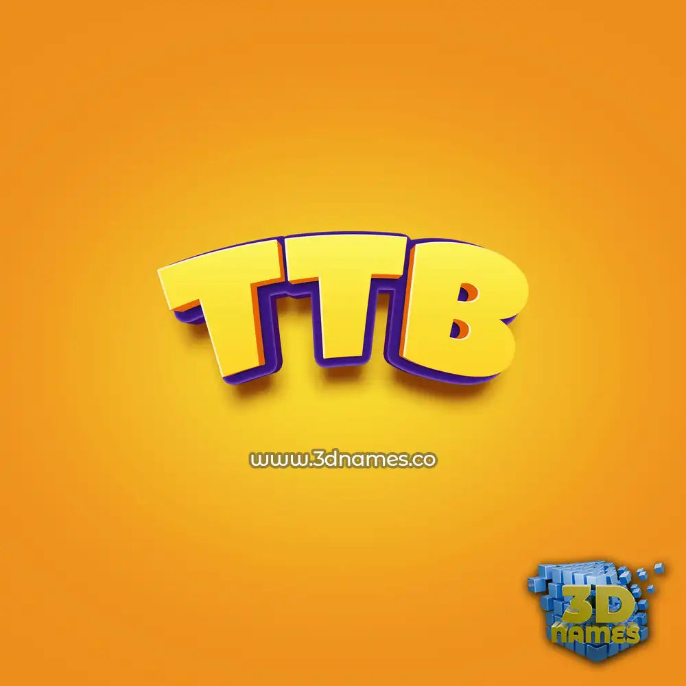 ttb in Orange Toon style - 3D name wallpaper