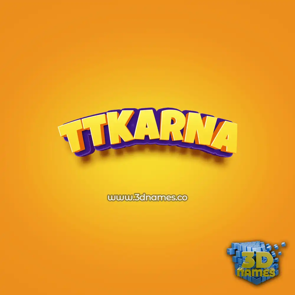 ttkarna in Orange Toon style - 3D name wallpaper