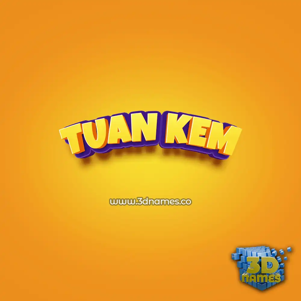 tuan kem in Orange Toon style - 3D name wallpaper