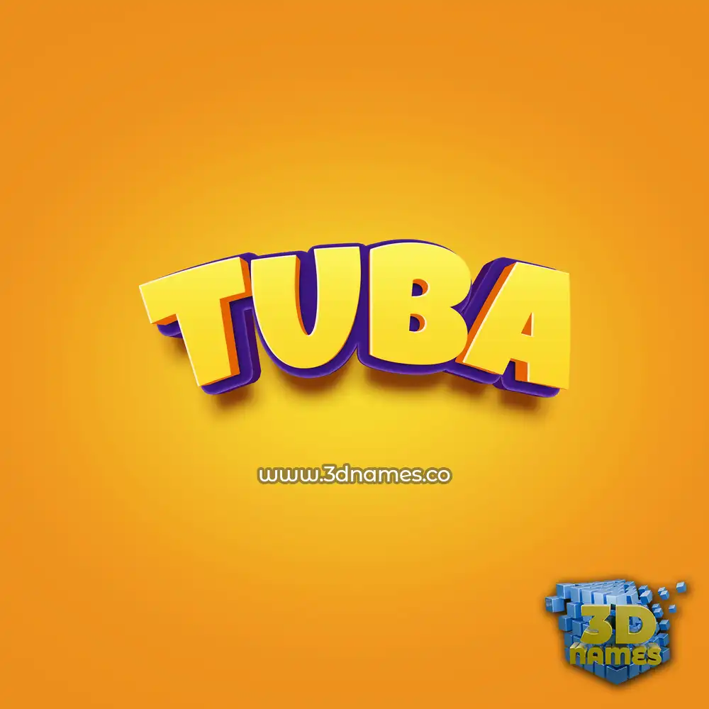 tuba in Orange Toon style - 3D name wallpaper