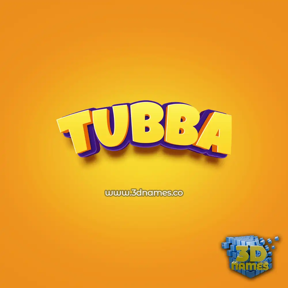 tubba in Orange Toon style - 3D name wallpaper