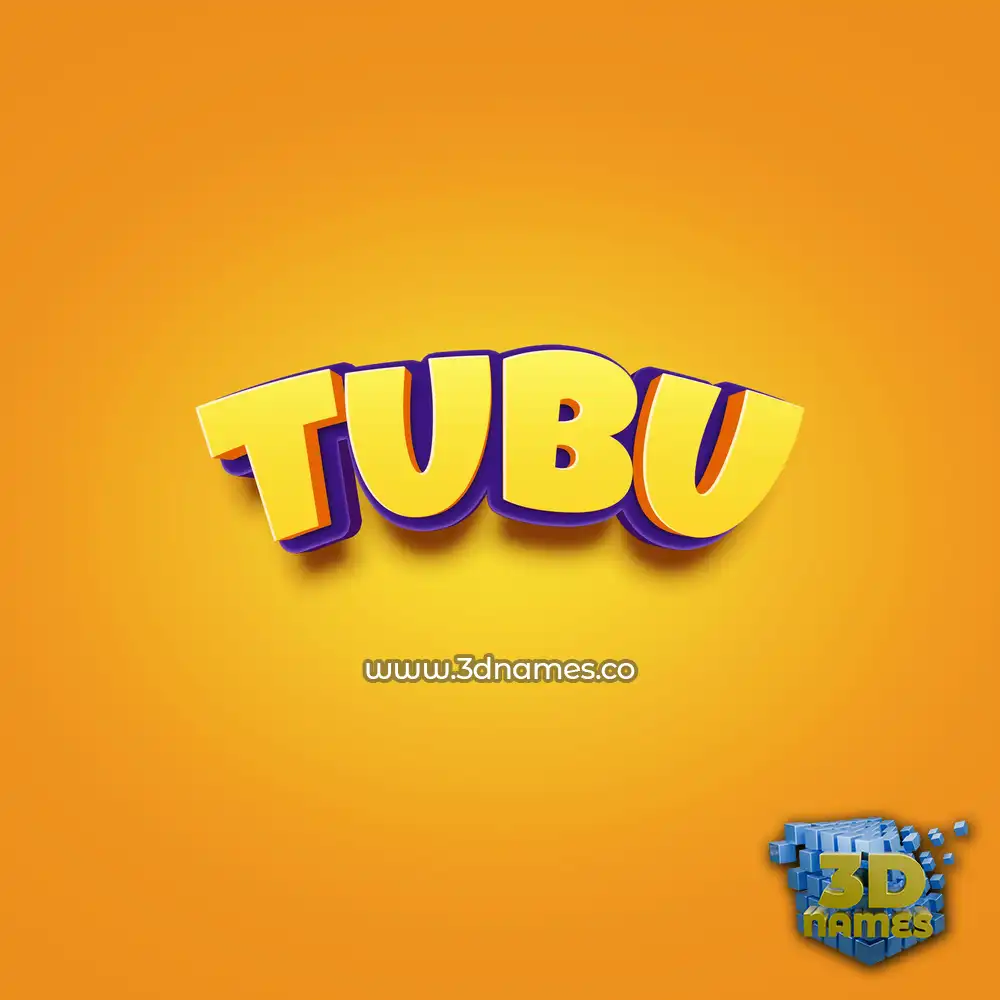 tubu in Orange Toon style - 3D name wallpaper