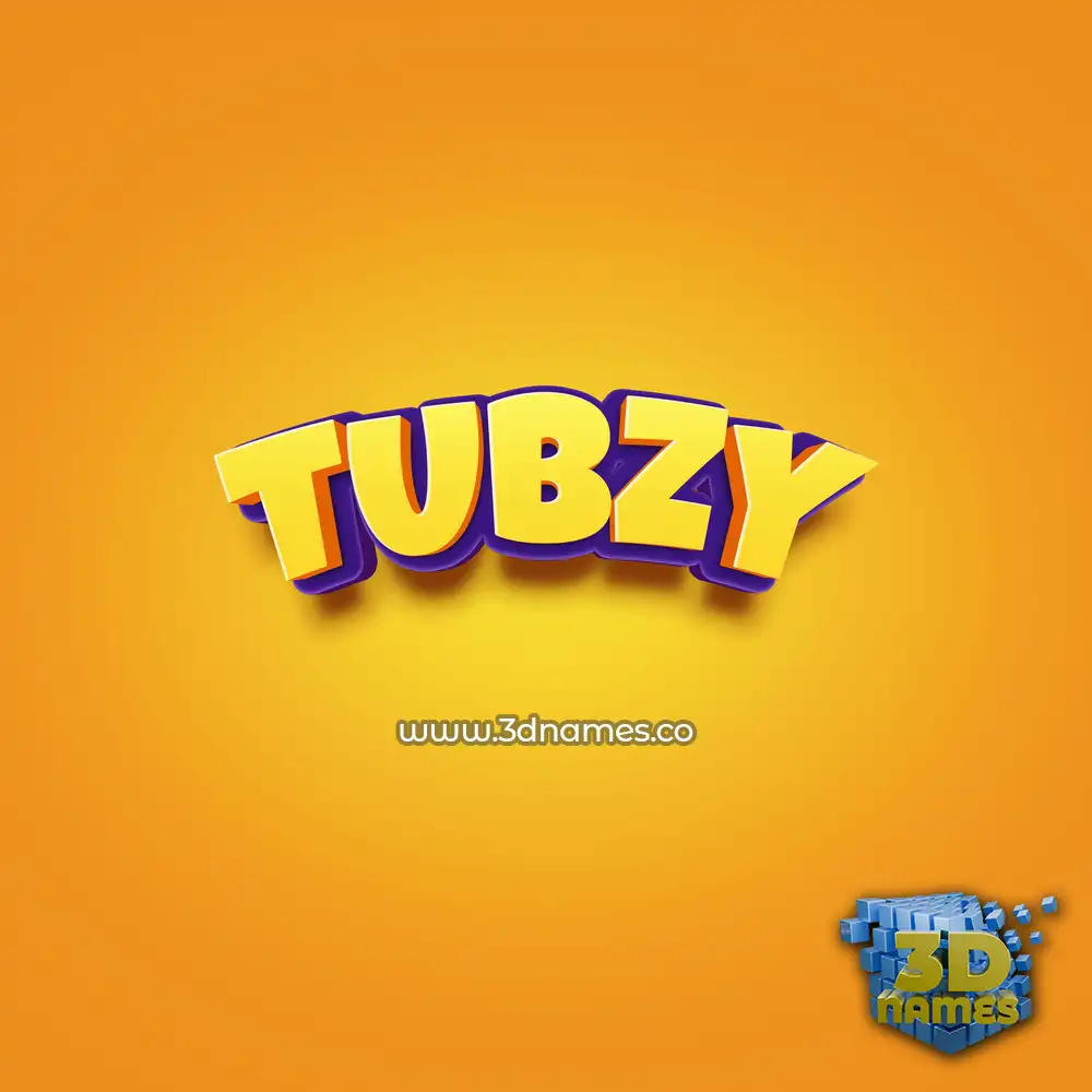 tubzy in Orange Toon style - 3D name wallpaper