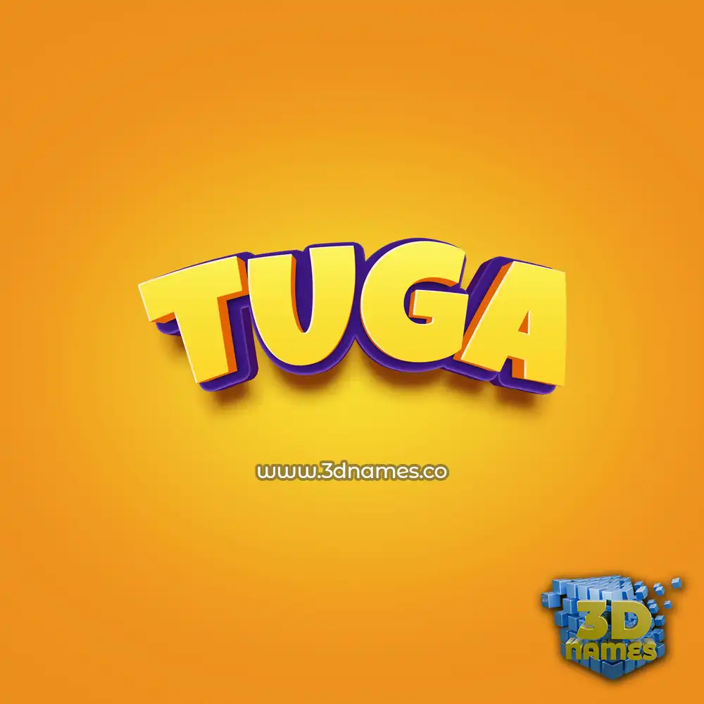 tuga in Orange Toon style - 3D name wallpaper