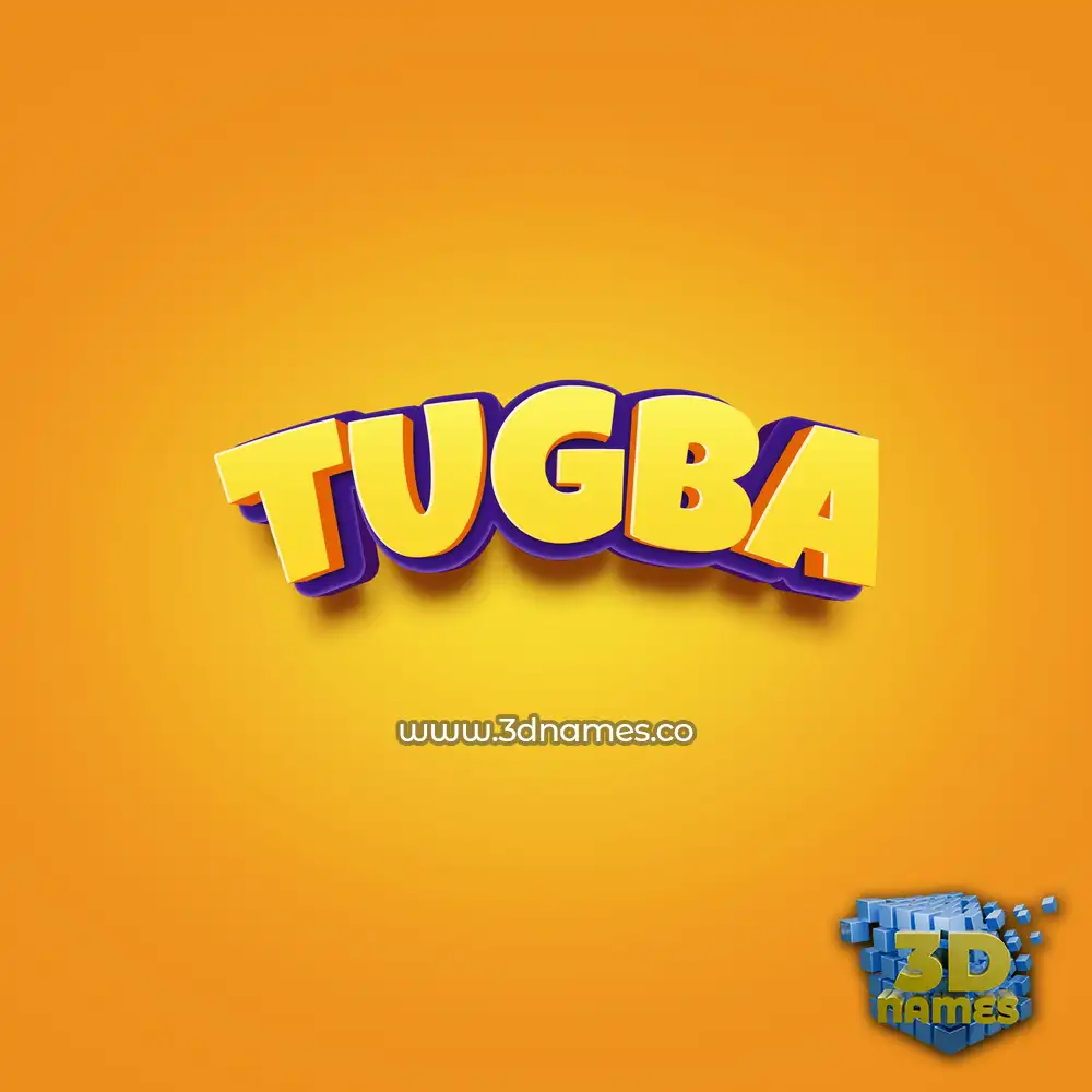 tugba in Orange Toon style - 3D name wallpaper