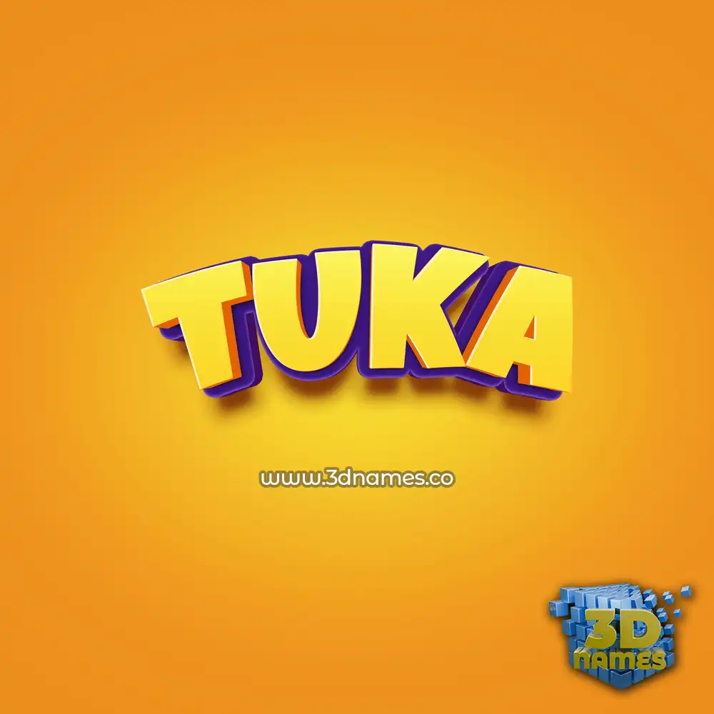 tuka in Orange Toon style - 3D name wallpaper
