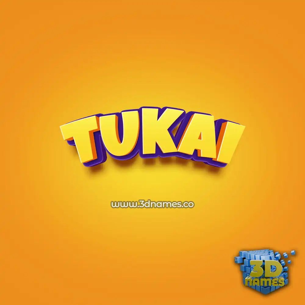 tukai in Orange Toon style - 3D name wallpaper