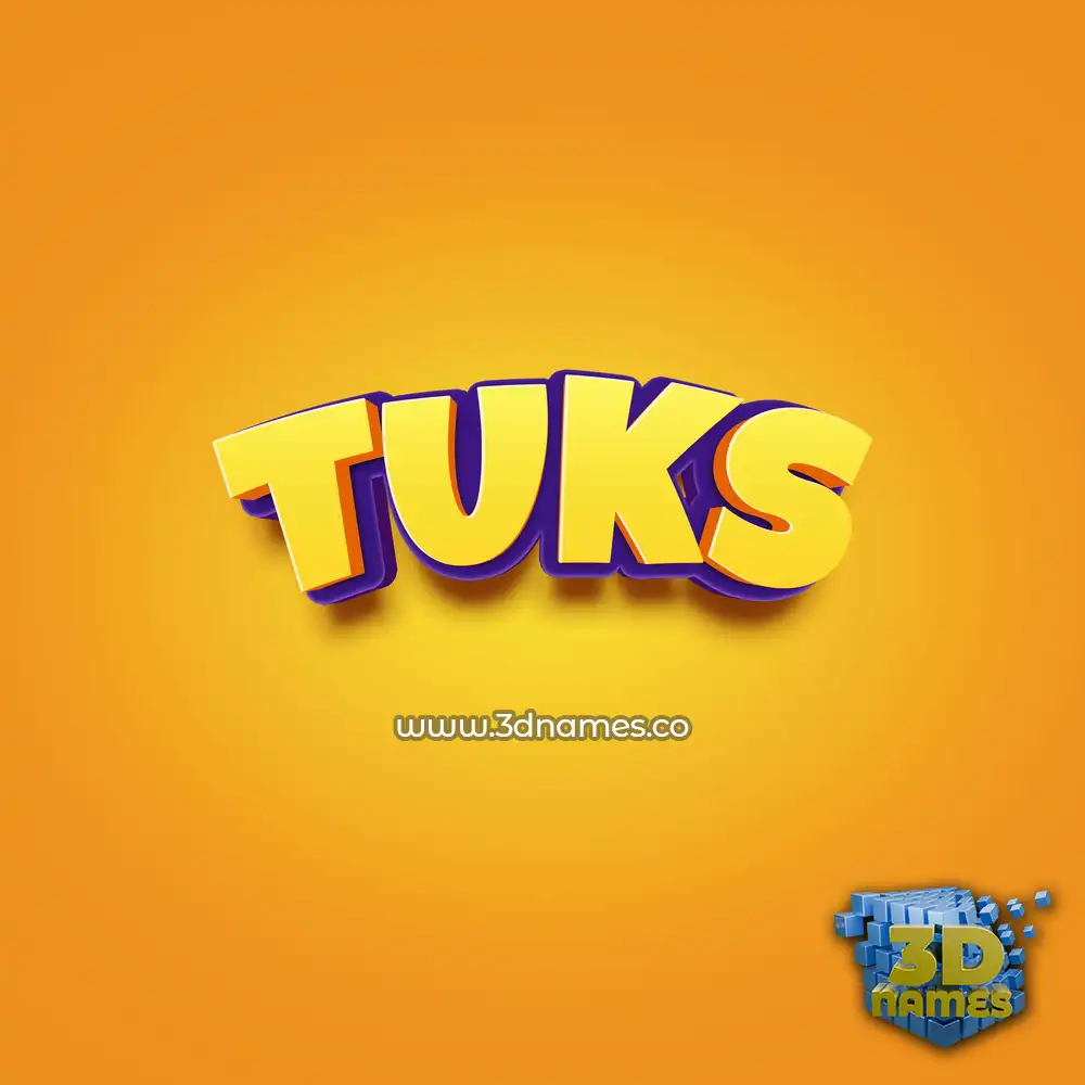 tuks in Orange Toon style - 3D name wallpaper