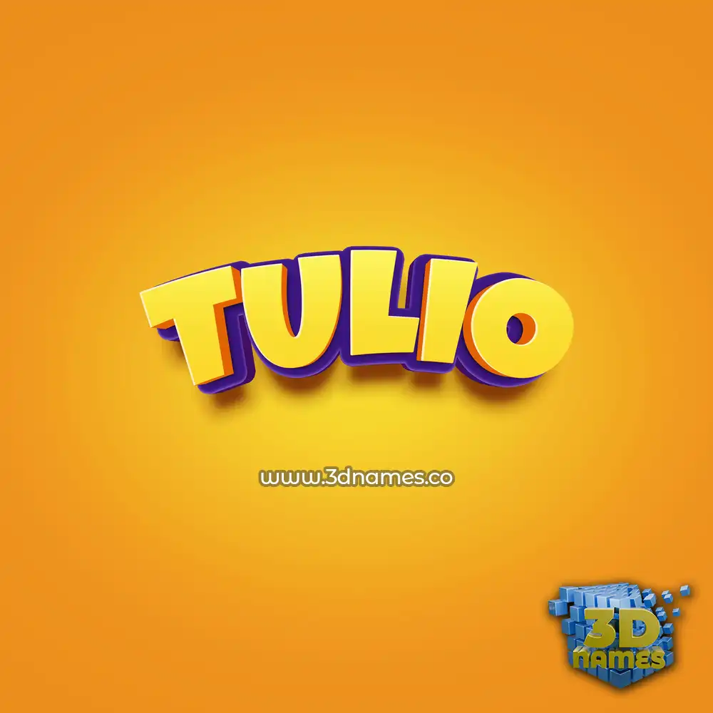 tulio in Orange Toon style - 3D name wallpaper