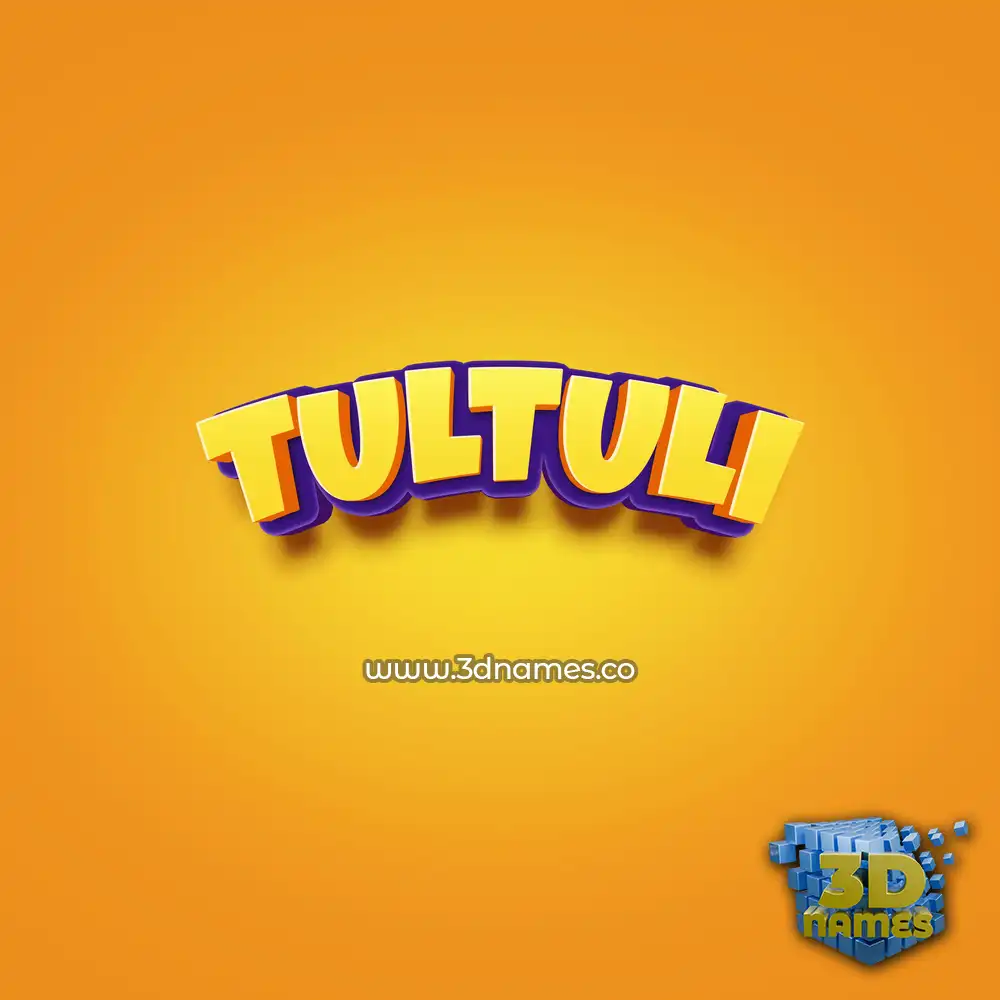tultuli in Orange Toon style - 3D name wallpaper