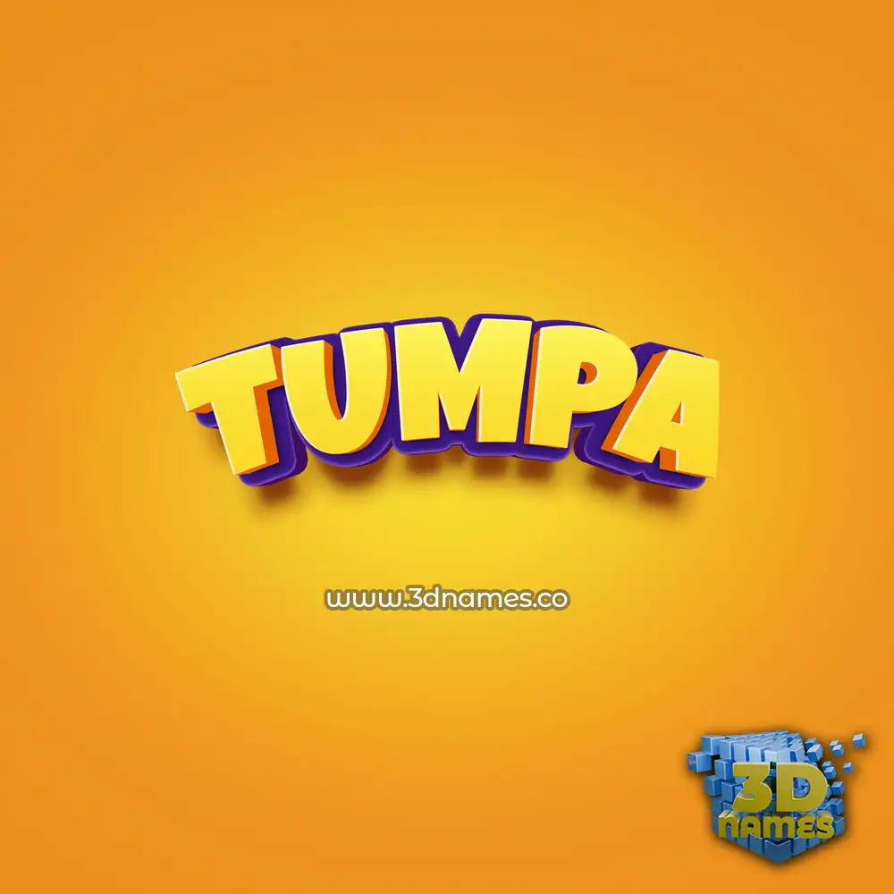 tumpa in Orange Toon style - 3D name wallpaper