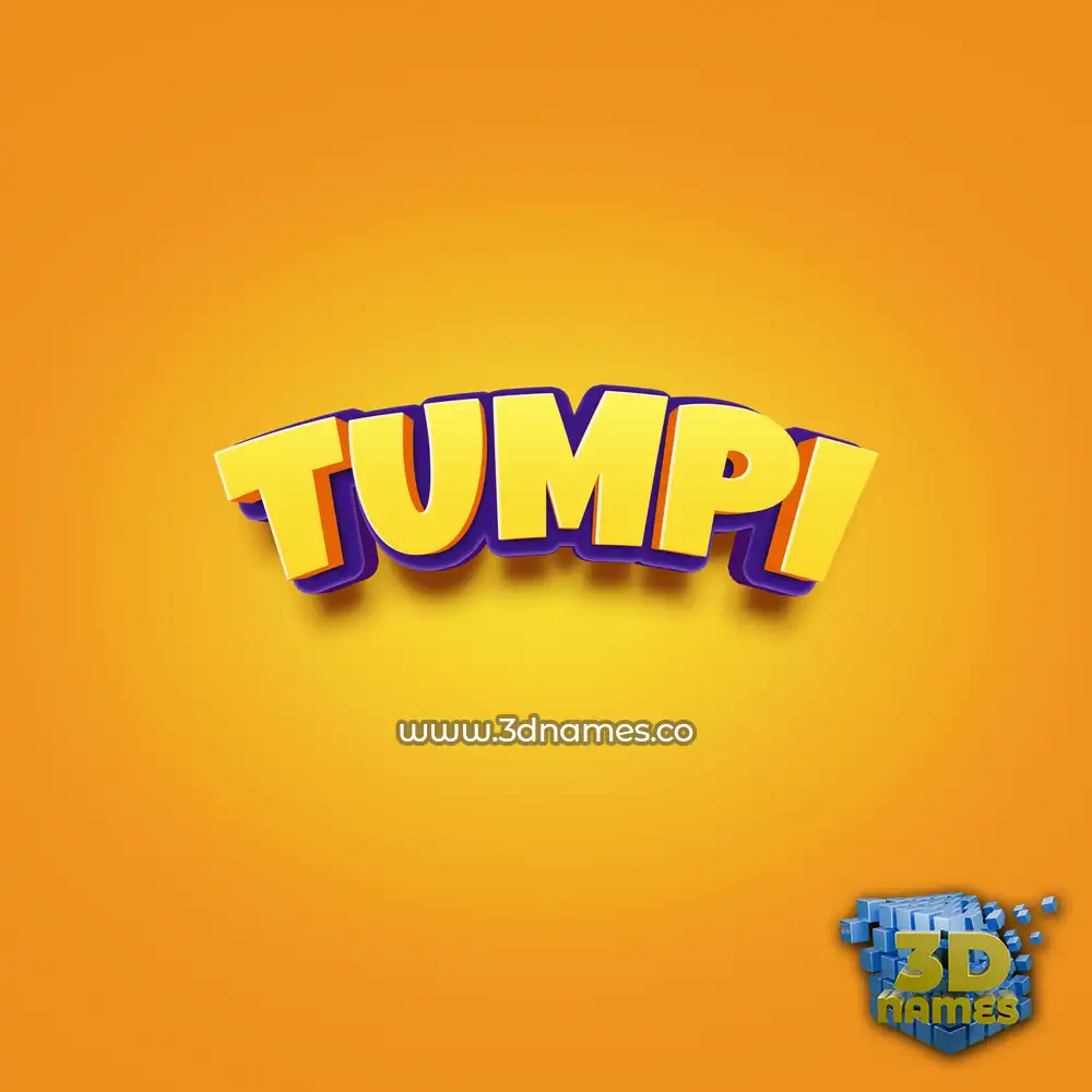 tumpi in Orange Toon style - 3D name wallpaper