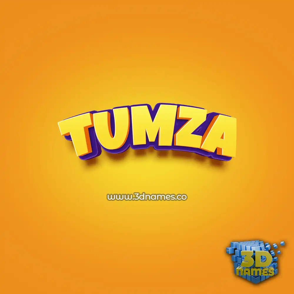 tumza in Orange Toon style - 3D name wallpaper