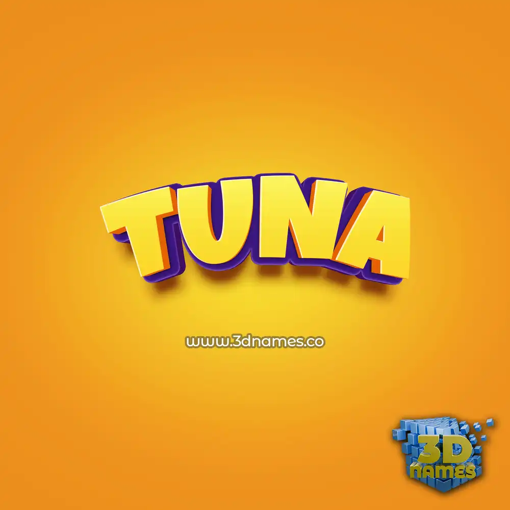 tuna in Orange Toon style - 3D name wallpaper