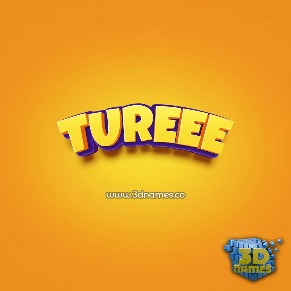 tureee in Orange Toon style - 3D name wallpaper