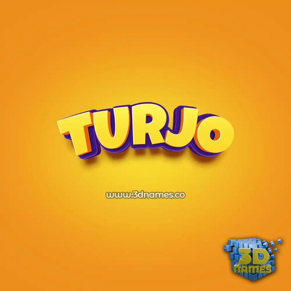 turjo in Orange Toon style - 3D name wallpaper