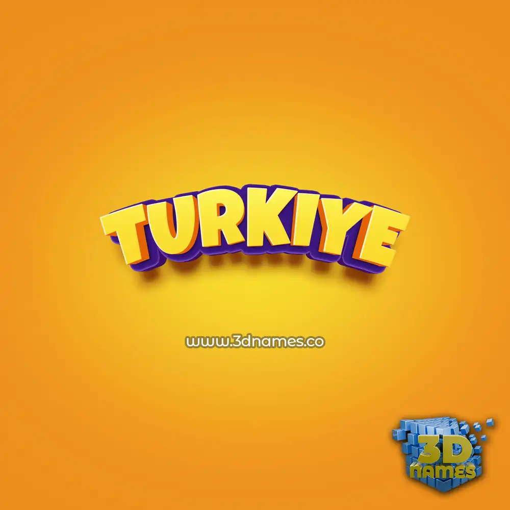 turkiye in Orange Toon style - 3D name wallpaper
