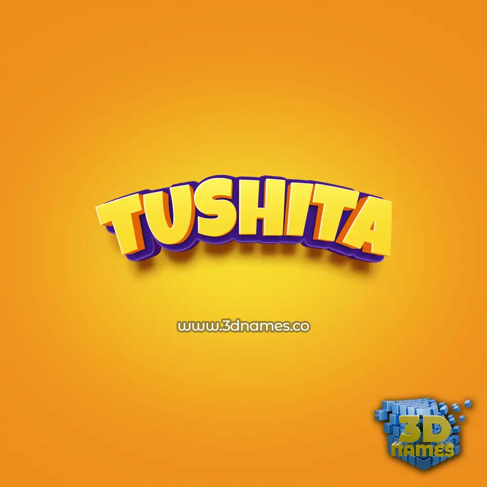 tushita in Orange Toon style - 3D name wallpaper