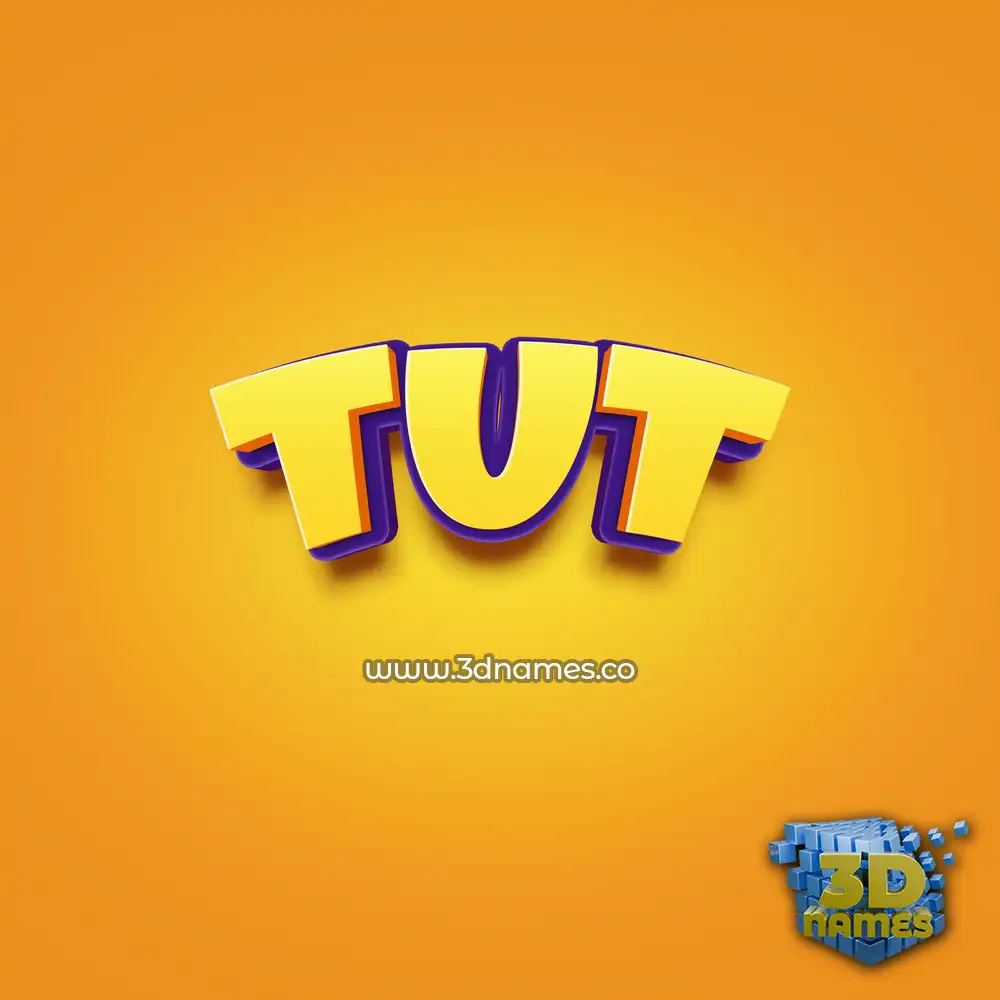 tut in Orange Toon style - 3D name wallpaper