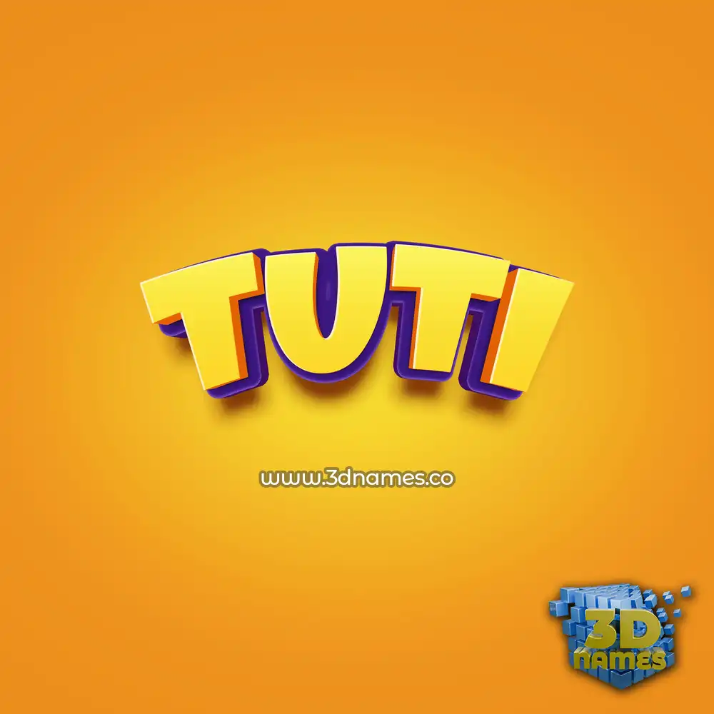tuti in Orange Toon style - 3D name wallpaper
