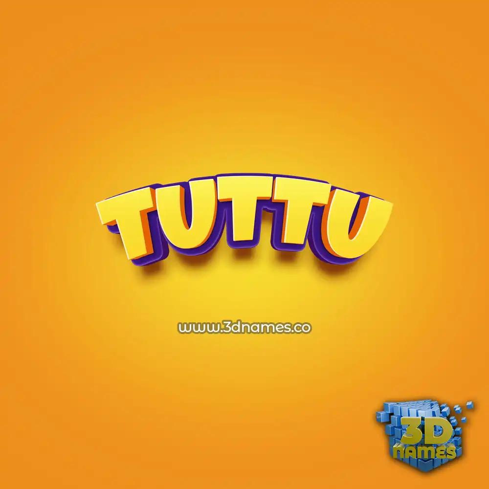 tuttu in Orange Toon style - 3D name wallpaper