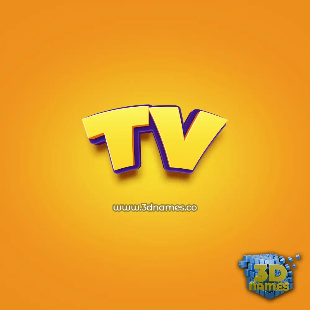 tv in Orange Toon style - 3D name wallpaper