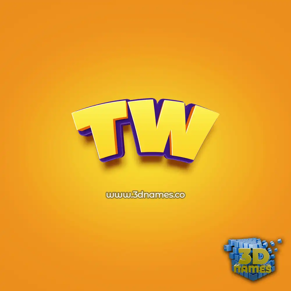 tw in Orange Toon style - 3D name wallpaper