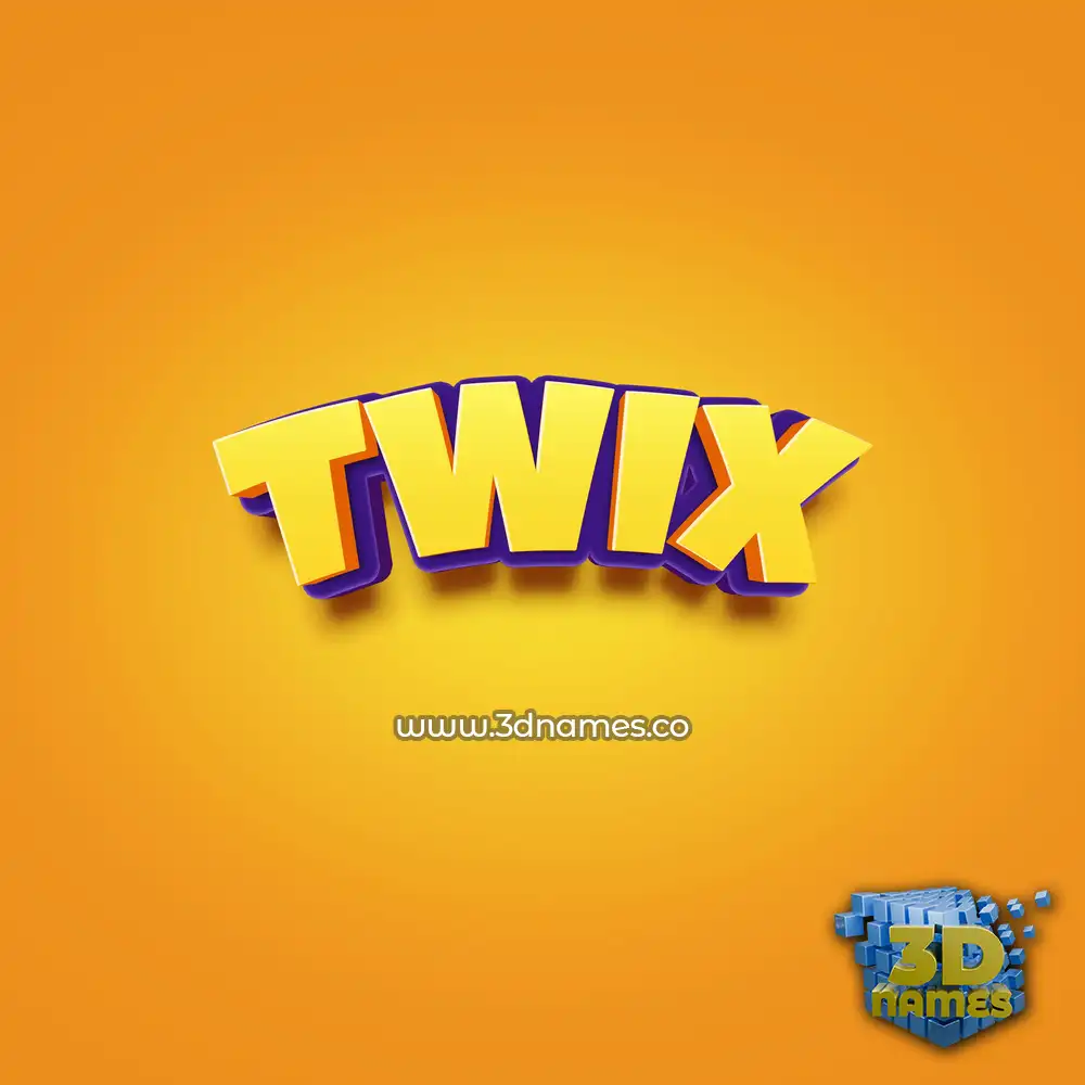 twix in Orange Toon style - 3D name wallpaper