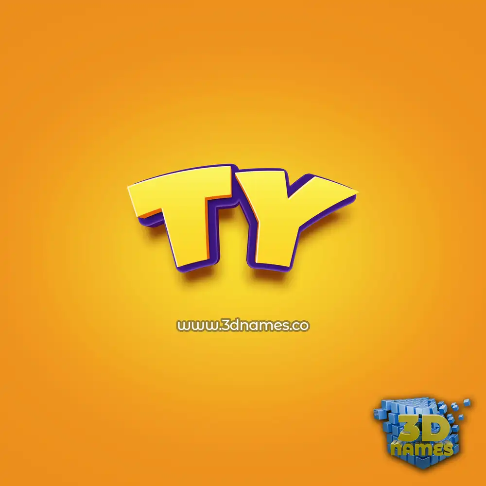 ty in Orange Toon style - 3D name wallpaper