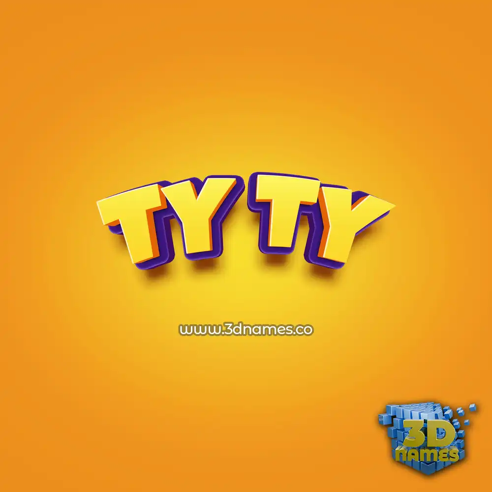 ty ty in Orange Toon style - 3D name wallpaper