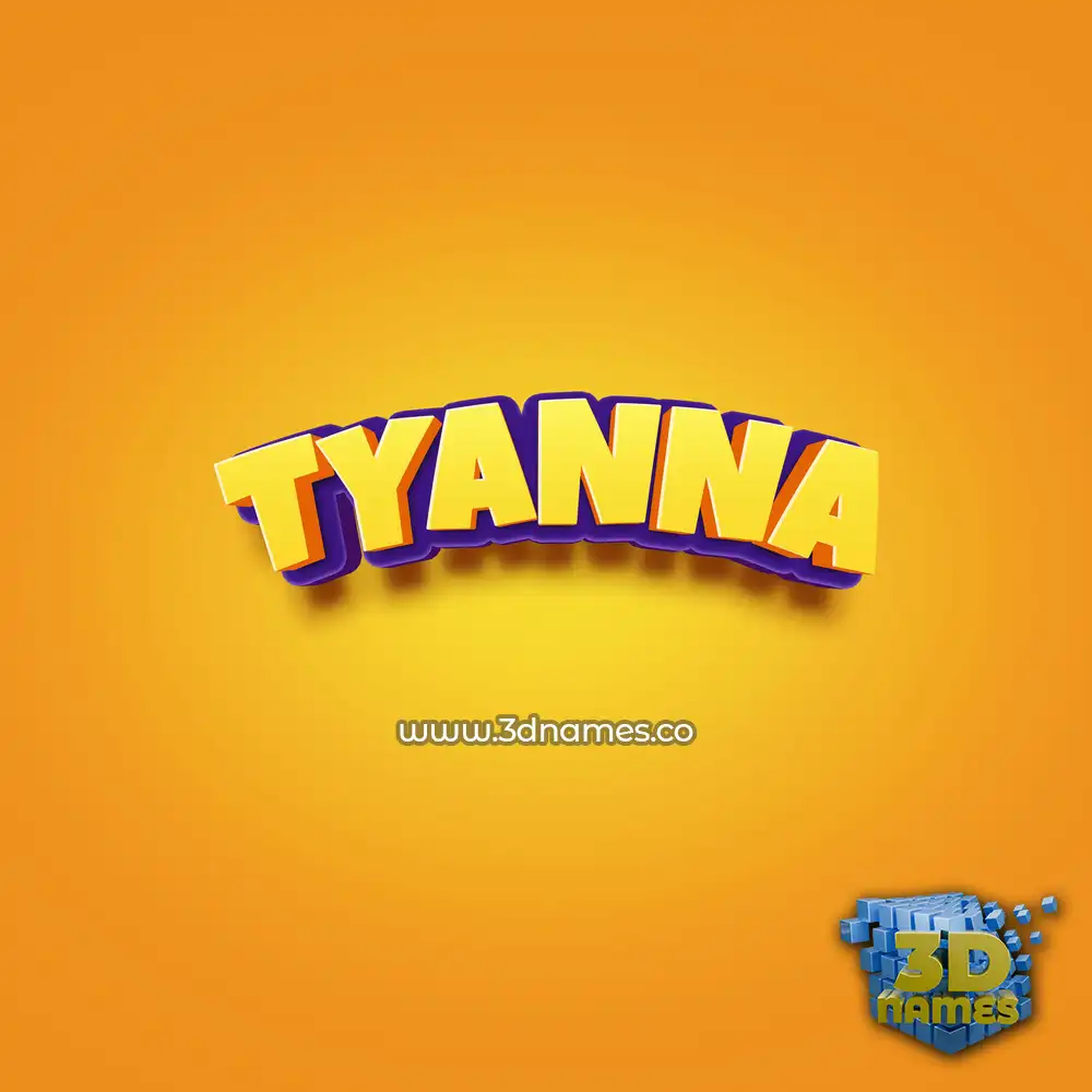 tyanna in Orange Toon style - 3D name wallpaper