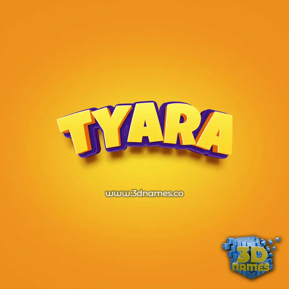 tyara in Orange Toon style - 3D name wallpaper