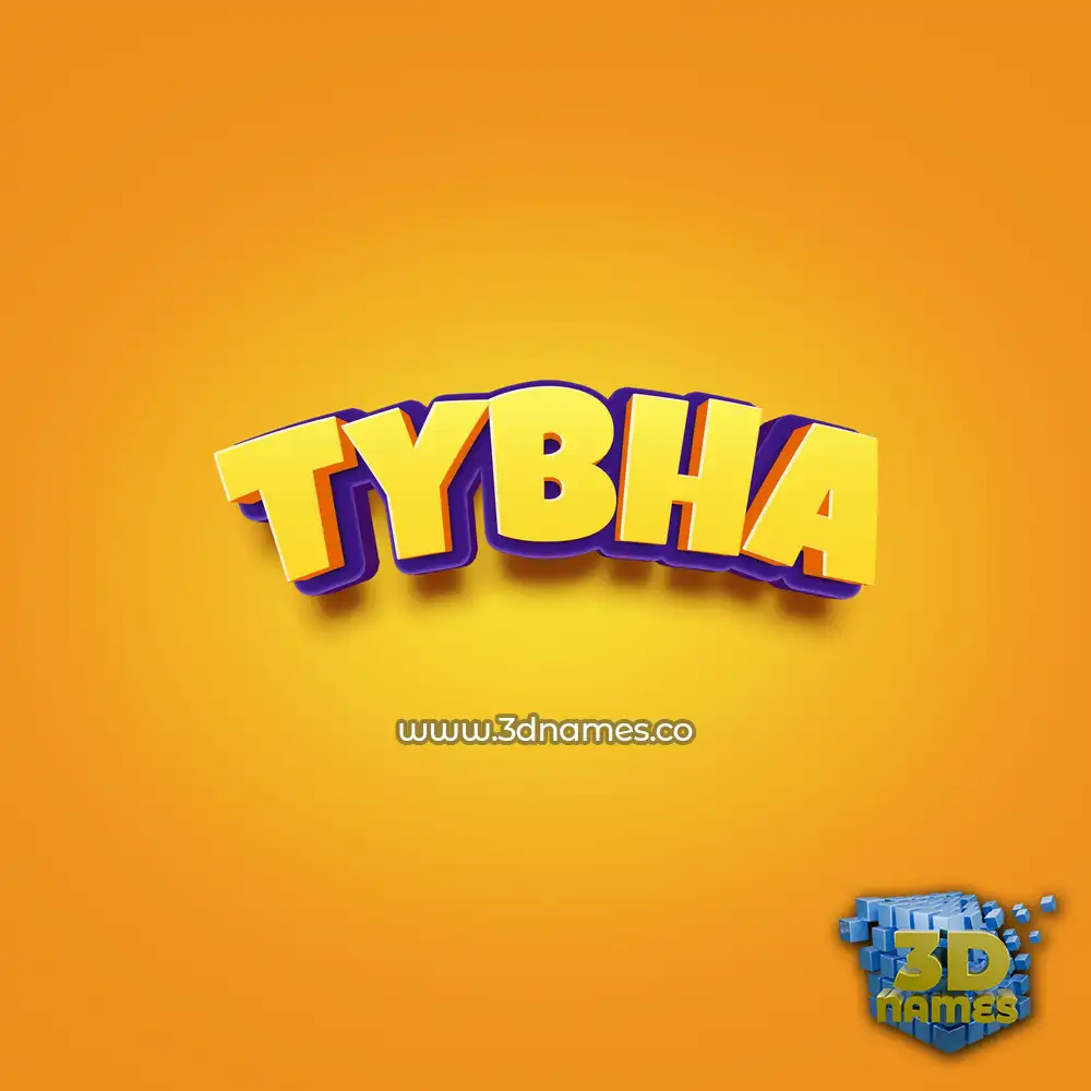 tybha in Orange Toon style - 3D name wallpaper