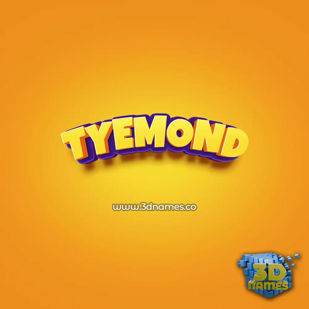 tyemond in Orange Toon style - 3D name wallpaper