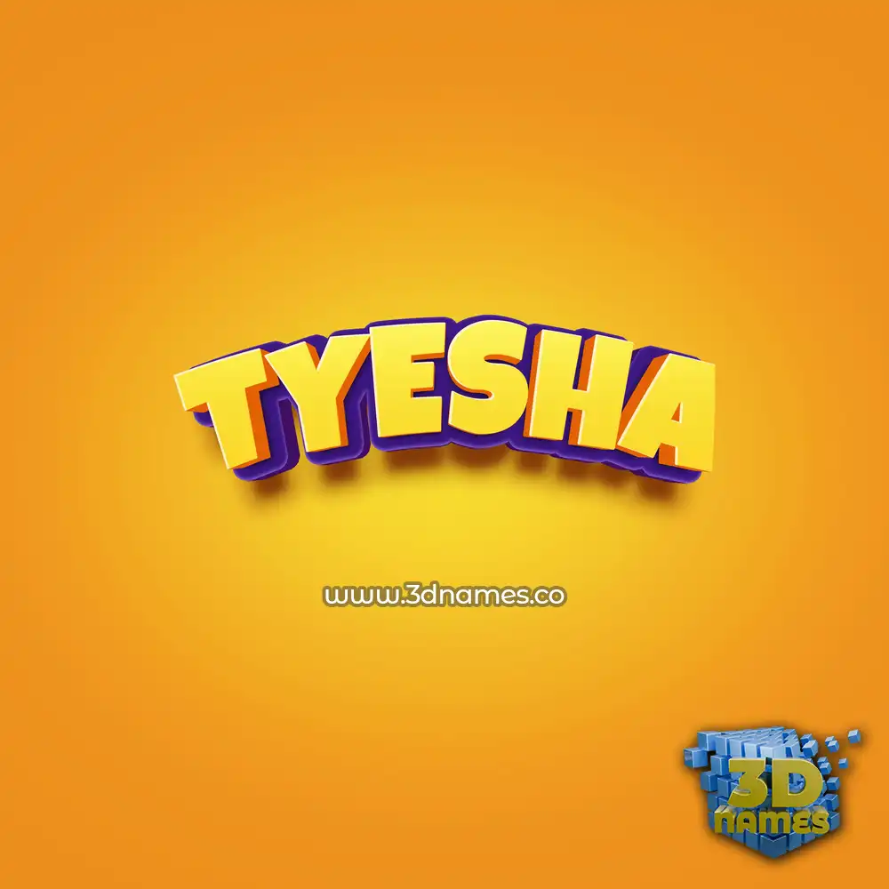 tyesha in Orange Toon style - 3D name wallpaper