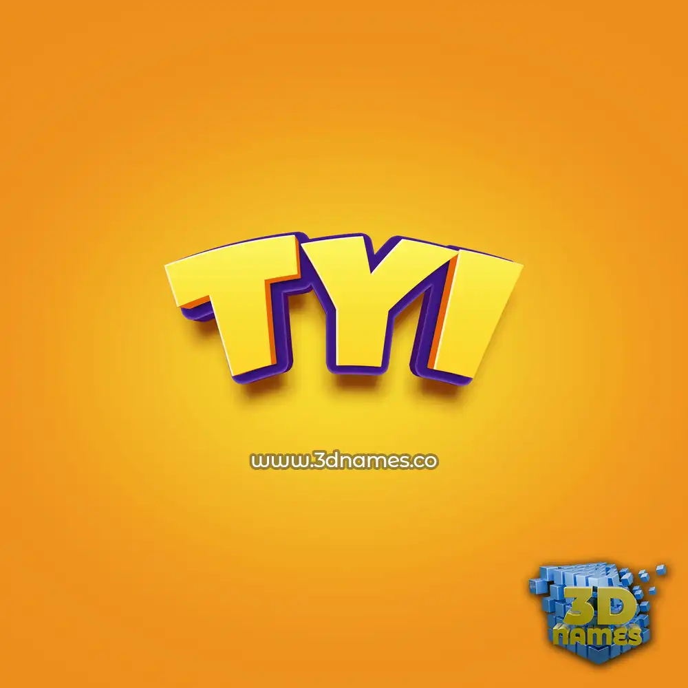 tyi in Orange Toon style - 3D name wallpaper
