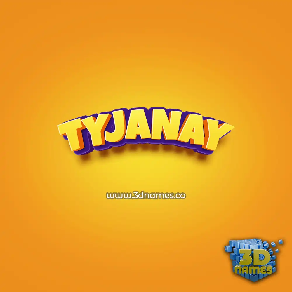 tyjanay in Orange Toon style - 3D name wallpaper