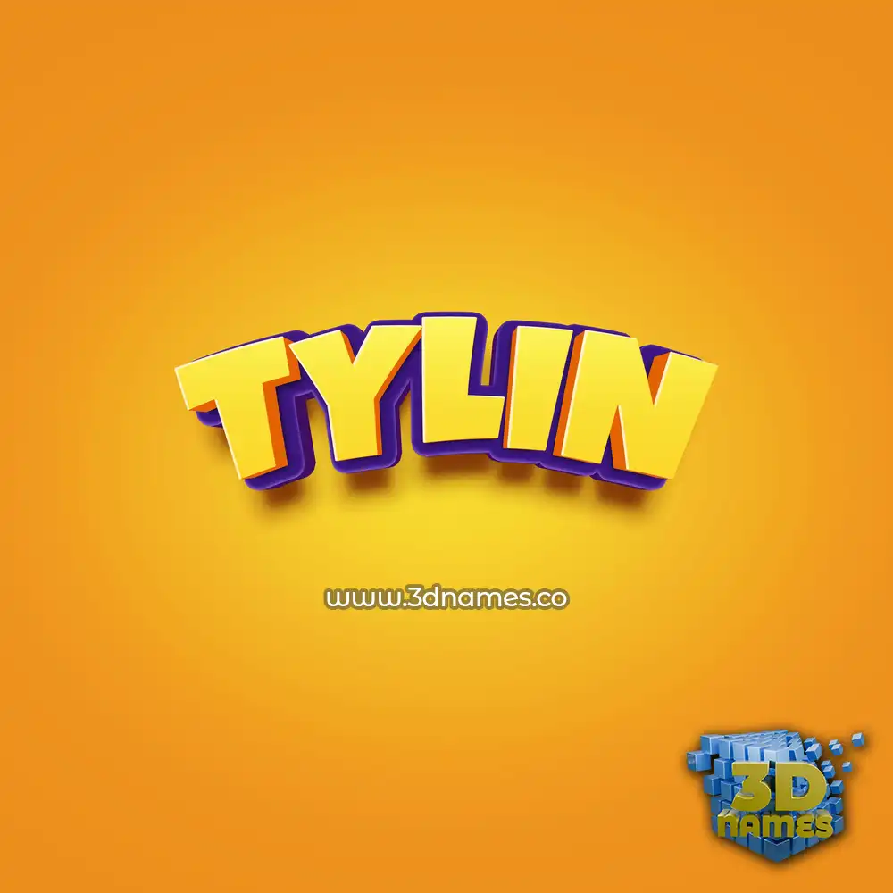 tylin in Orange Toon style - 3D name wallpaper