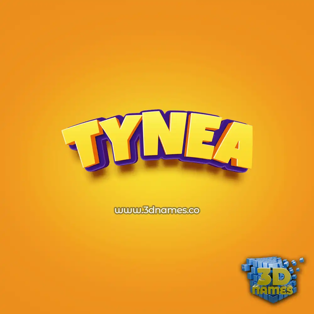 tynea in Orange Toon style - 3D name wallpaper