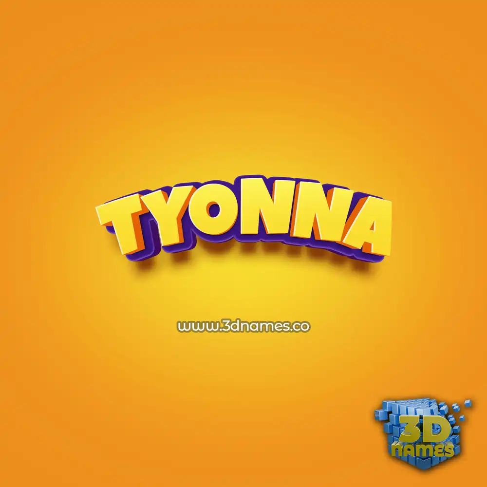 tyonna in Orange Toon style - 3D name wallpaper
